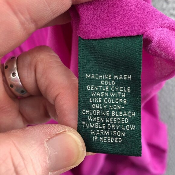 Lauren Ralph Lauren Dress Womens 16 Purple Tank Shift Pintuck Pleat Knee Pockets - Picture 6 of 9